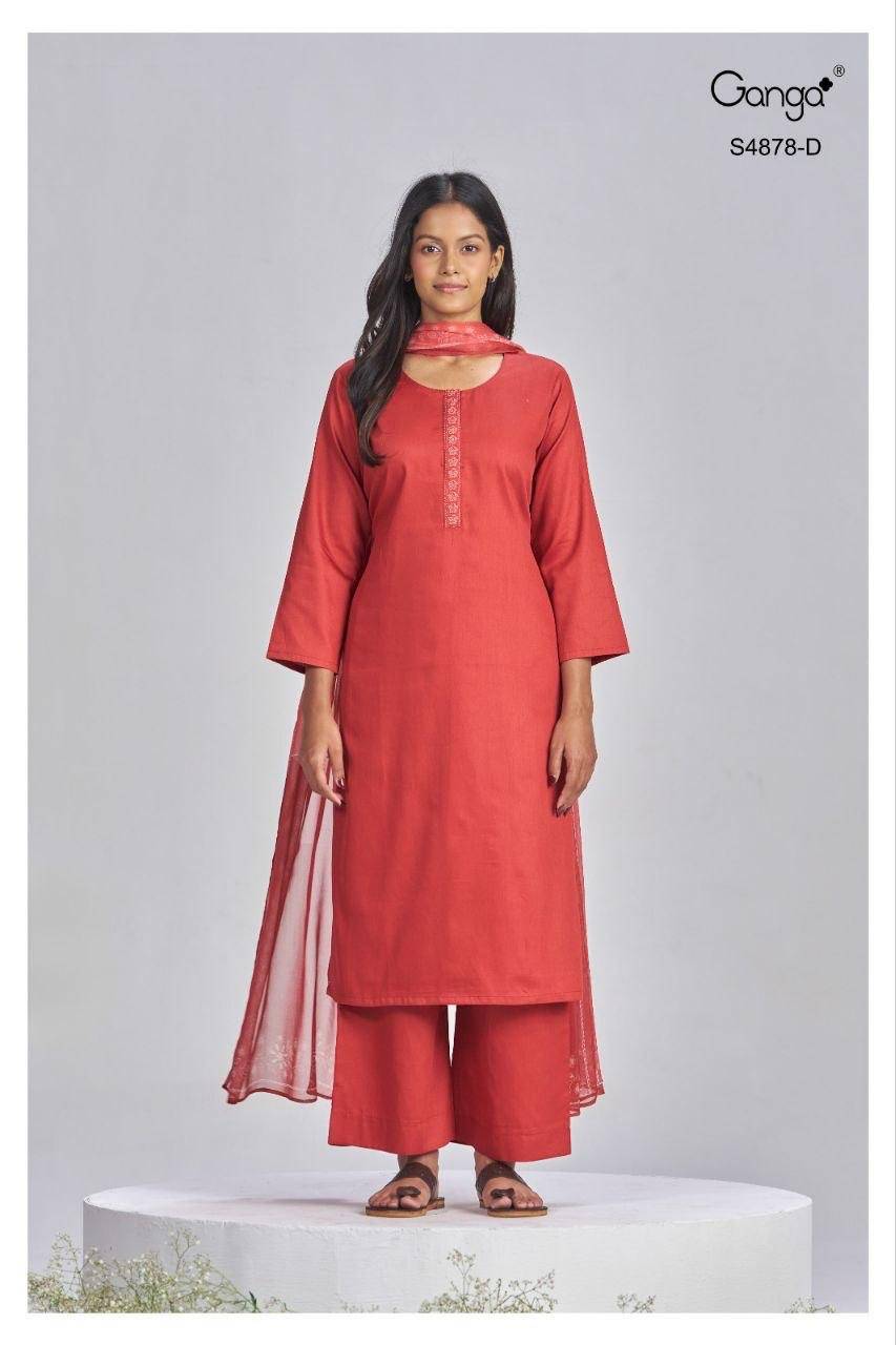 GAMINI 4878 By GANGA FASHION Stylish Beautiful Colourful PREMIUM PURE BEMBERG Dresses At Wholesale Price